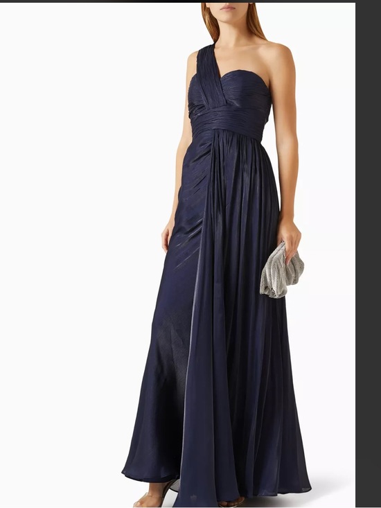 Badgley Mischka Dresses & Skirts - One-Shoulder Navy Evening Gown